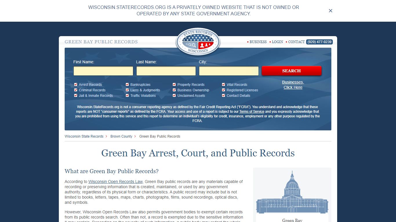 Green Bay Arrest, Court, and Public Records