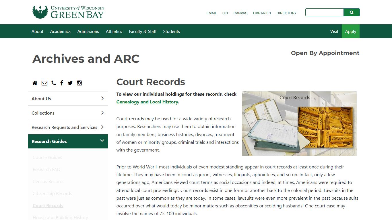 Court Records - Research Guides - Archives and ARC - UW-Green Bay